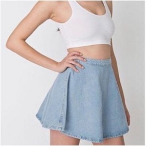 American Apparel Light Wash Denim Mini Skirt M